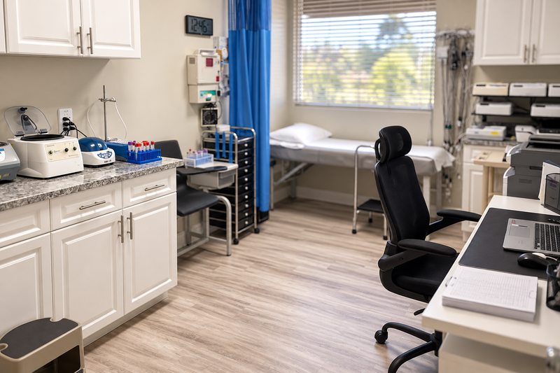 Mesa de laboratorio y equipo de procesamiento de muestras en Miami Lakes