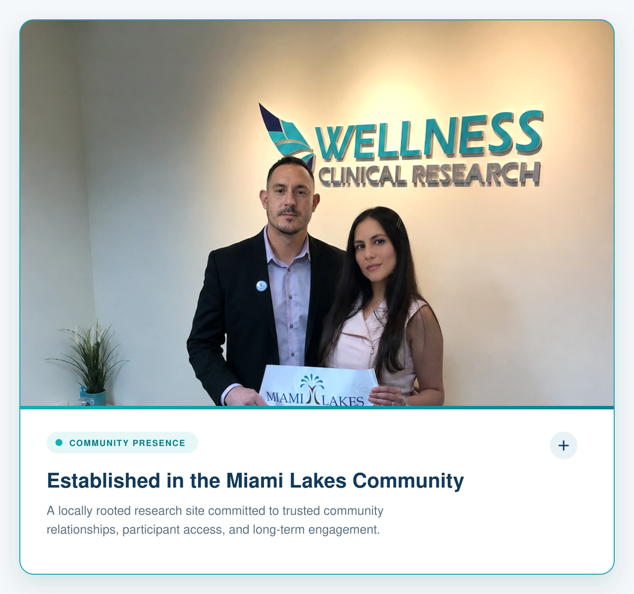 Wellness Clinical Research team members celebrating their community presence